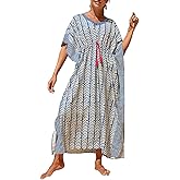 Bsubseach Kaftan Dresses for Women Plus Size Swimsuit Cover Up Long Caftan Dress with Waist Drawstring