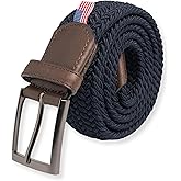 LAEZ Golf Belts for Men - Classic Braided Belt for Jeans, Pants and Slacks, Gifts for Him (Blue)