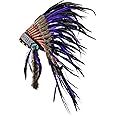 Novum Crafts Feather Headdress | Native American Indian Inspired | Choose Color