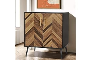 SIHANM Black Storage Cabinet 2 Doors - Modern Accent Cabinet Free Standing Sideboard Buffet Cabinet with Shelves, Wood Small Storage Cabinet for Living Room Kitchen Office Hallway