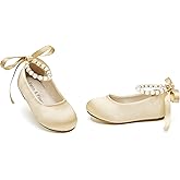 Felix & Flora Girls Toddler Little Ballet Shoes - Flower Girls Mary Jane Flats Dress Shoes Party Wedding