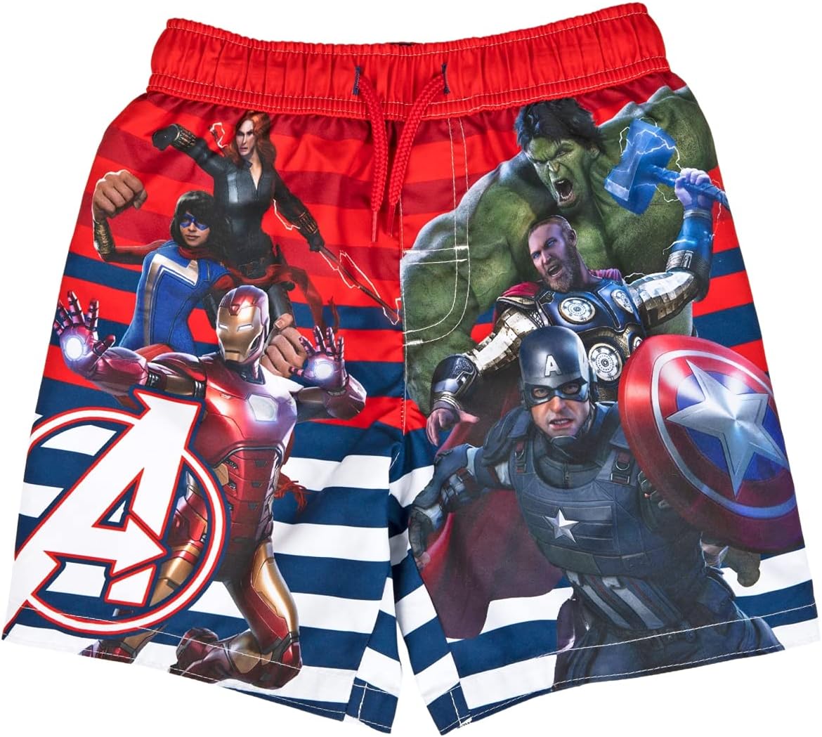 Traje de baño juvenil de Marvel Avengers con símbolo de jugador y