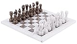 Radicaln Marble Chess Set 12 Inches White and Grey
