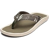 OLUKAI Ulele Men's Beach Sandals, Water Resistant Flip Flops, Arch Support & Comfort Fit, Lightweight & Durable, Enhanced Grip & Traction