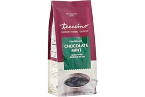 Teeccino Chicory Coffee Alternative – Chocolate Mint – Ground Herbal Coffee That’s Prebiotic, Caffeine Free & Acid Free, Light Roast, 11 Ounce