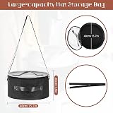 Ohiyoo Large Round Foldable Felt Hat Box Storage with Lid Dark Grey Toy Clothes view 3