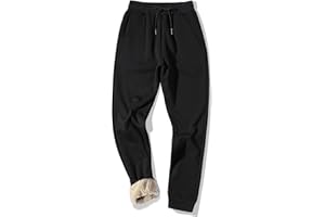 MACHLAB Men's Thermal Fleece Jogger Pants Sherpa Lined Sweatpants Winter Warm Thick Track Pants