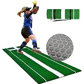 honeypet Upgraded Fastpitch Equipment 10'x3' Fastpitch Pitching Mat, Antifade Antislip Training Turf Antifade Turf &amp; Antislip Backing, Ideal for Softball Baseball Pitchers Practice