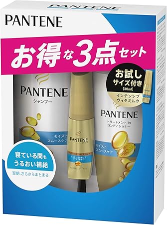 Amazon パンテーン セット モイストスムースケア シャンプーポンプ450ml コンディショナーポンプ400g ミニミルクトリートメント30ml パンテーン シャンプー コンディショナーセット 通販
