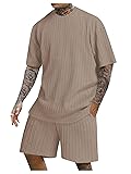 COZYEASE Men's 2 Piece Outfits Short Sleeve