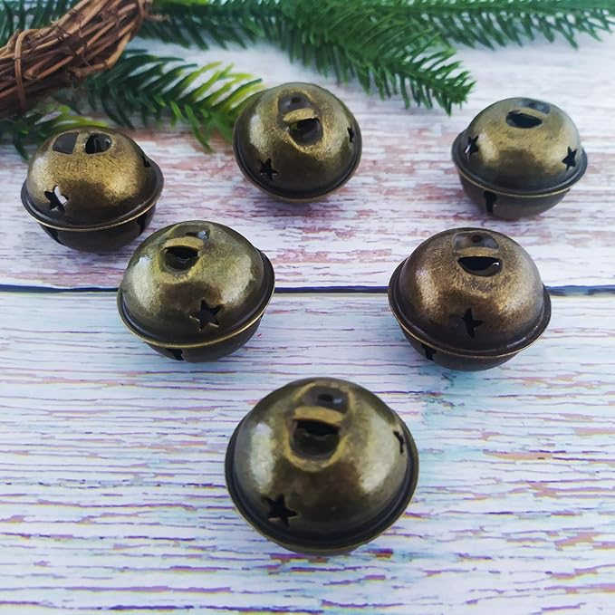 Download 1 38 Icnh Llxieym Christmas Jingle Bells 40 Pieces Bronze Christmas Craft Bells With Jute Twine For Christmas Decorations Talkingbread Co Il PSD Mockup Templates