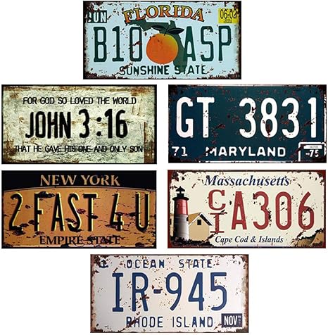 Amazon Flowerbeads 装飾用金属看板 壁掛けポスター 8 X 12インチ プラーク バー クラブ 壁 ホームデコレーション 4点 1001 1307 インテリア オンライン通販