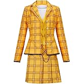 Yejue Women's Plaid Blazer Skirt for Halloween Costume School Uniform Casual Outfit