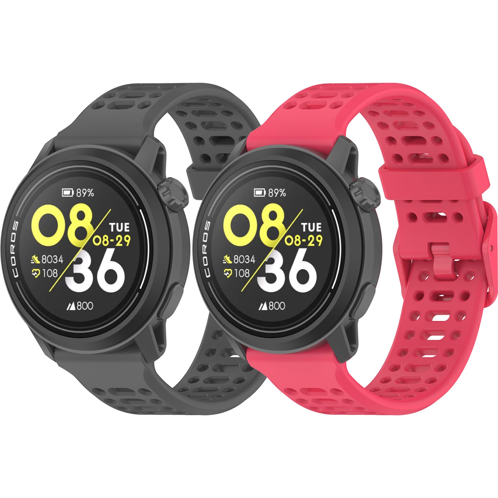 Harikiri 20/22mm Silicone Straps Compatible with COROS PACE 3/APEX 2 Pro and APEX Models for Men and Women