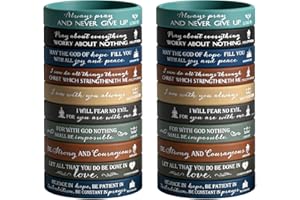 Bible Verse Silicone Bracelets - Bulk Christian Jesus Inspirational Wristbands, Religious Scripture Rubber Gifts for Men Wome