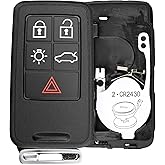Sianxaido KR55WK49264 Key Fob Shell Case Compatible with S60 2011-2018 S80 2007-2016 V60 2014-2018 V70 2008-2010 XC60 2010-2017 XC70 2008-2016
