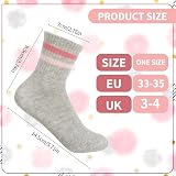 Zuimei 6 Pairs Kids Socks Cotton School Crew Athletic Hearts Stripes 9-12 view 2