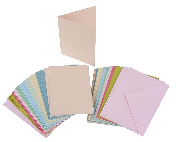 VBS Großhandelspackung 100tlg. Kartenset je 50 Karten & Umschläge farbig A6 & C6