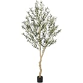 Realead 6ft Faux Olive Tree, Tall Olive Tree Plants, Fake Potted Olive Silk Tree, Artificial Olive Trees for Modern Home Office Living Room Floor Decor Indoor