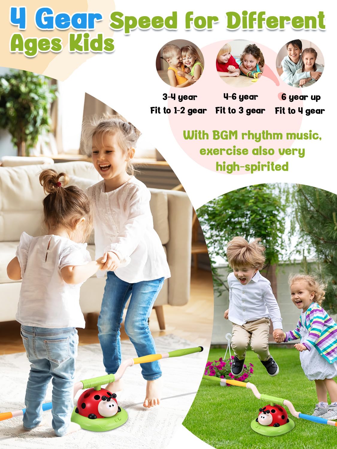 Kssvzz 3 in 1 Spiele für Kinder, Raketen Spielzeug, Seilspringmaschine Kinder, Ringwurfspiel für Kinders, Schaumraketen Launcher, Sport & Outdoor-Spielzeug für 3 4 5 6 7 8 9 Jahre 5