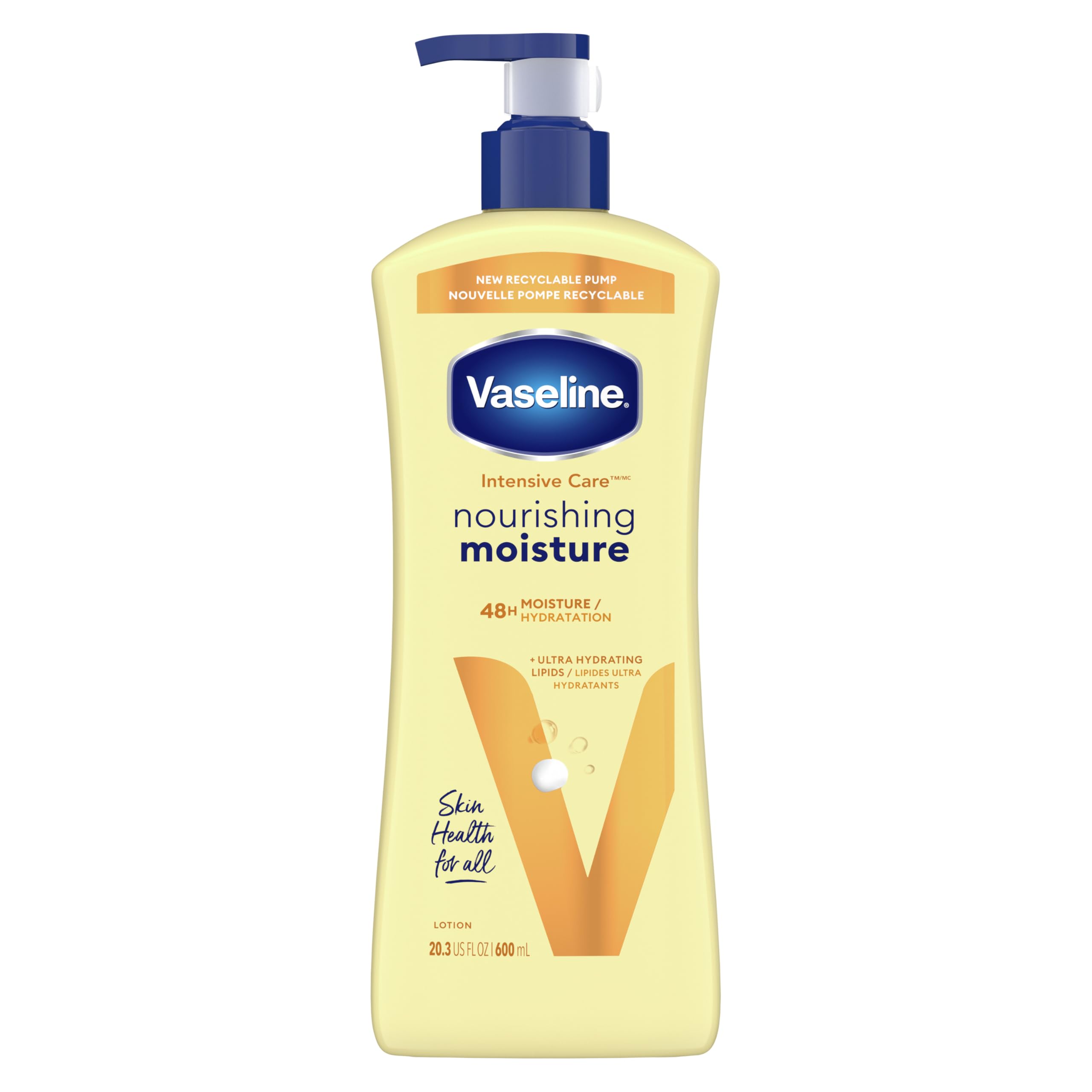 Vaseline Intensive Care Nourishing Moisture Body Lotion for Dry Skin, Made with Ultra-Hydrating Lipids + Pure Oat Extract for Nourished, Healthy-Looking Skin 20.3 oz