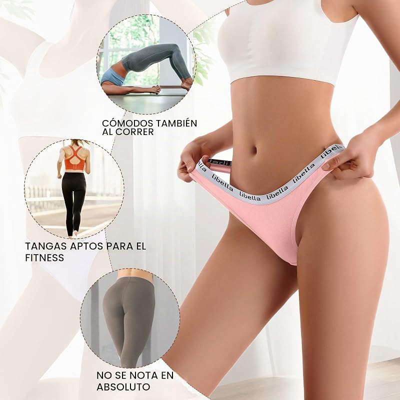 Tangas femininas embalam roupa interior de algodão de 10 multicolor-un4 s — foto 5 de 7