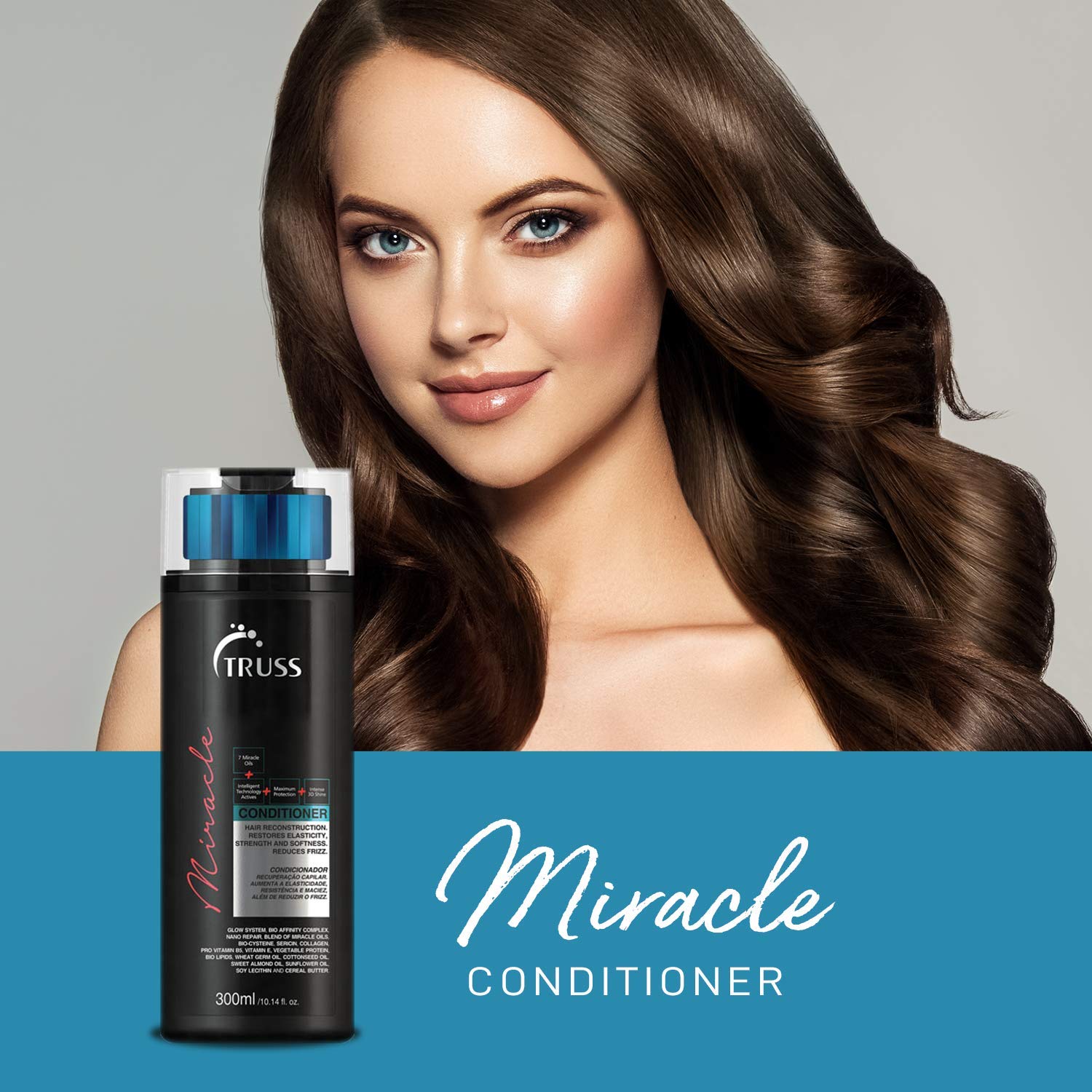 TRUSS Miracle Hair Conditioner for Women & Men - Anti-Aging & Color Protection Hair Care - Anti-Frizz & Hydrating Conditioner - Helps Restore Elasticity, Strength & Shine (10.14 oz)