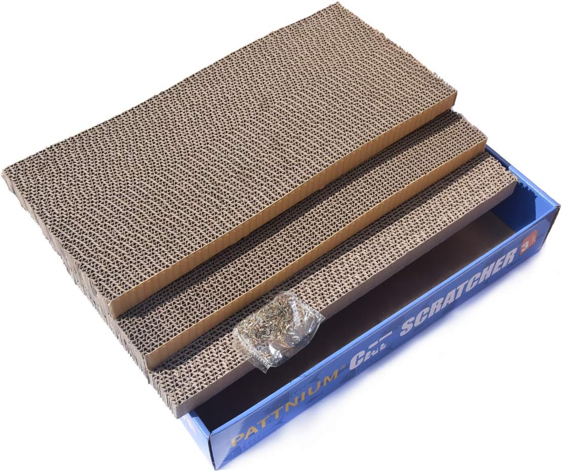 PATTNIUM 3 in 1 Corrugated Cat Scratcher Cardboard Scratching Pad Toys with Catnip Scratch Lounge Bed for Cats Pack of 3 : Pet Supplies