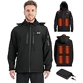 LXZNCD Heated Jacket for Men with 16000mAh Battery Pack, Winter Windproof Waterproof Soft Shell Mens Heated Jackets Coat