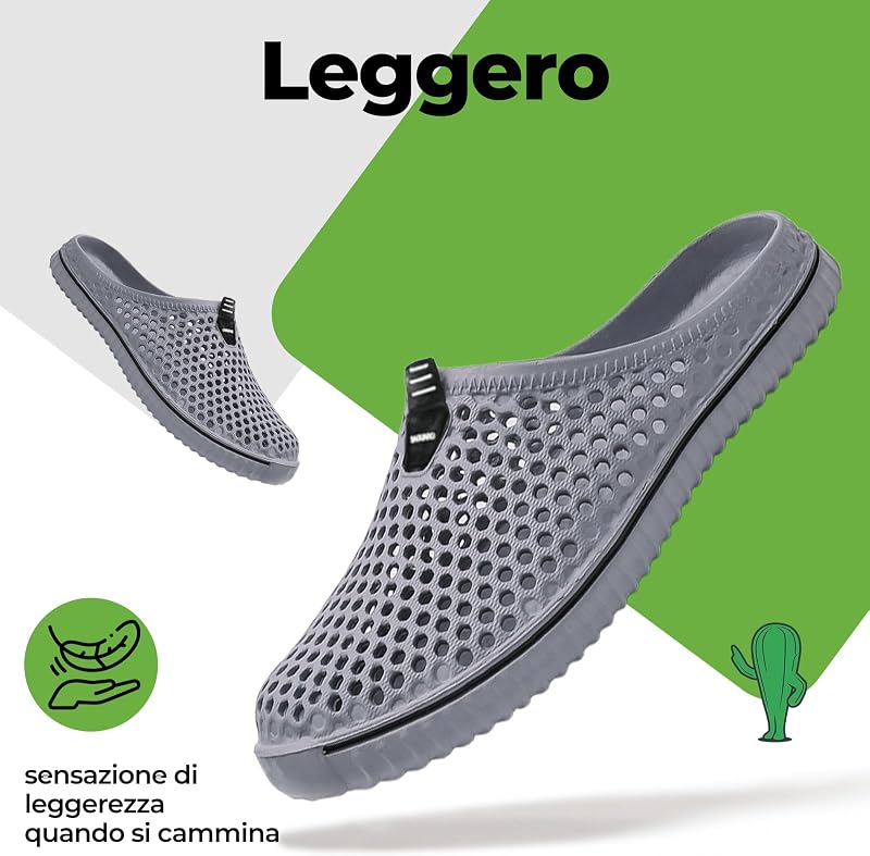 Unisex Zoccoli Ciabatte Scarpe da Spiaggia Grigio 41 EU