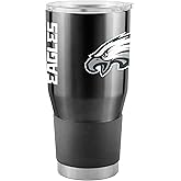 Team Fan Apparel NFL 30oz Gameday Stainless Steel Tumbler, Insulated For Hot & Cold, Slider Lid, Silicone Grip, Officially Licensed (Philadelphia Eagles - Black)