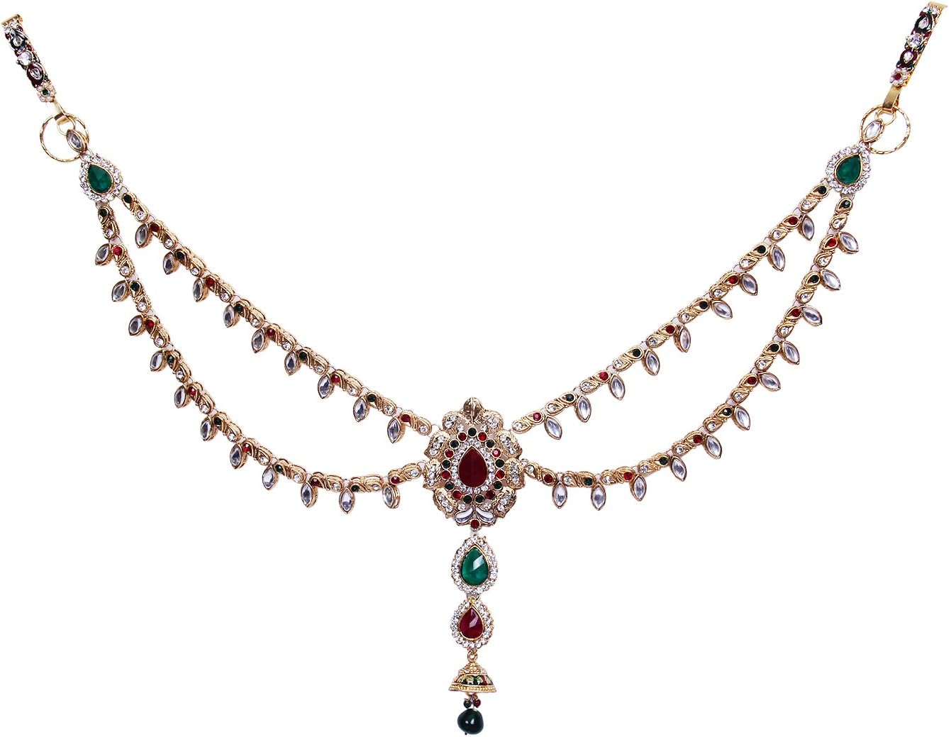 Green Red Jhumka Kundan Kamarband Challa Belly Hips Chain Waistbelt Kamarpatta