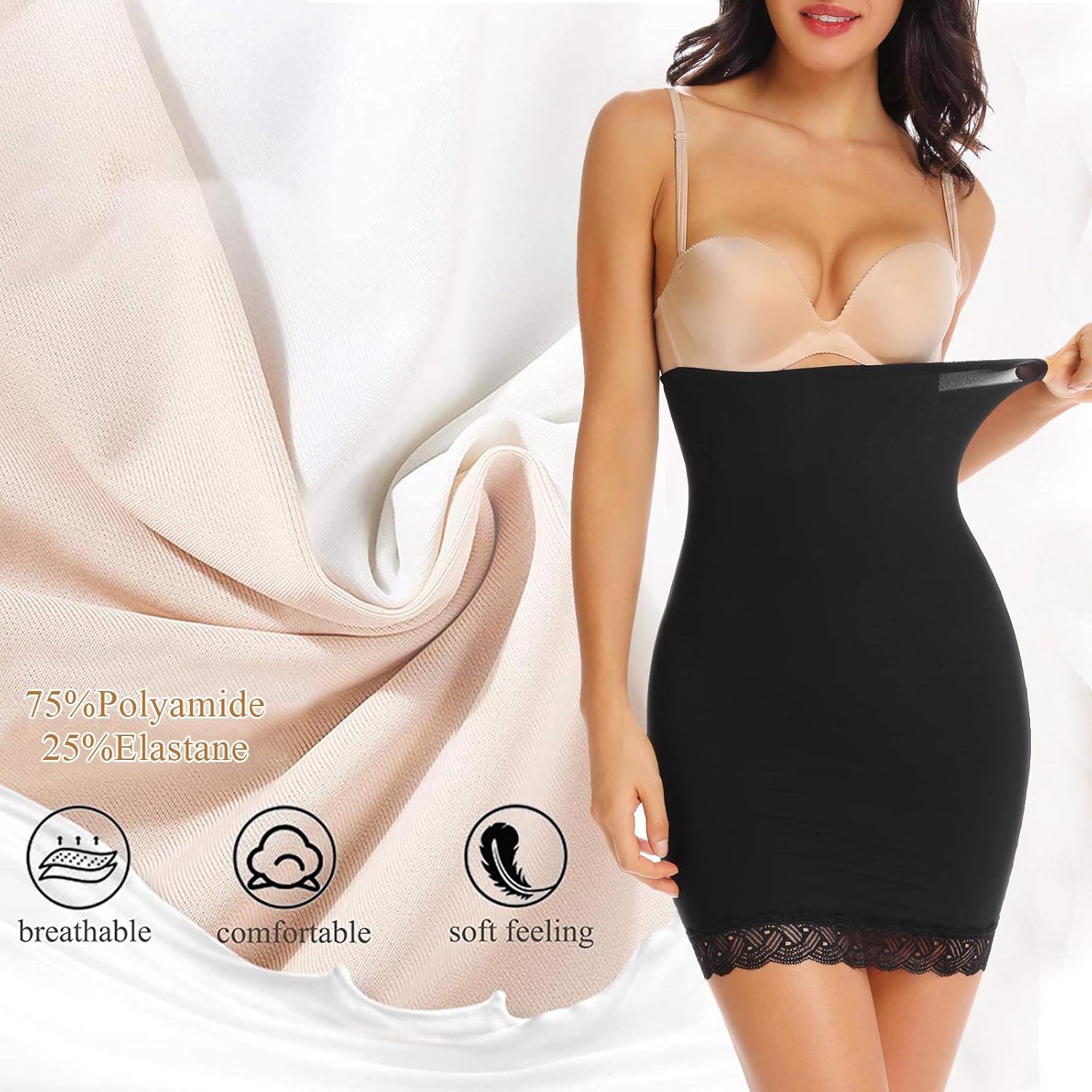 JOYSHAPER Half Slips for Women Under Dresses High Waist Tummy Control Shapewear Dress Slip Body Shaper Skirt at  Women’s Clothing store