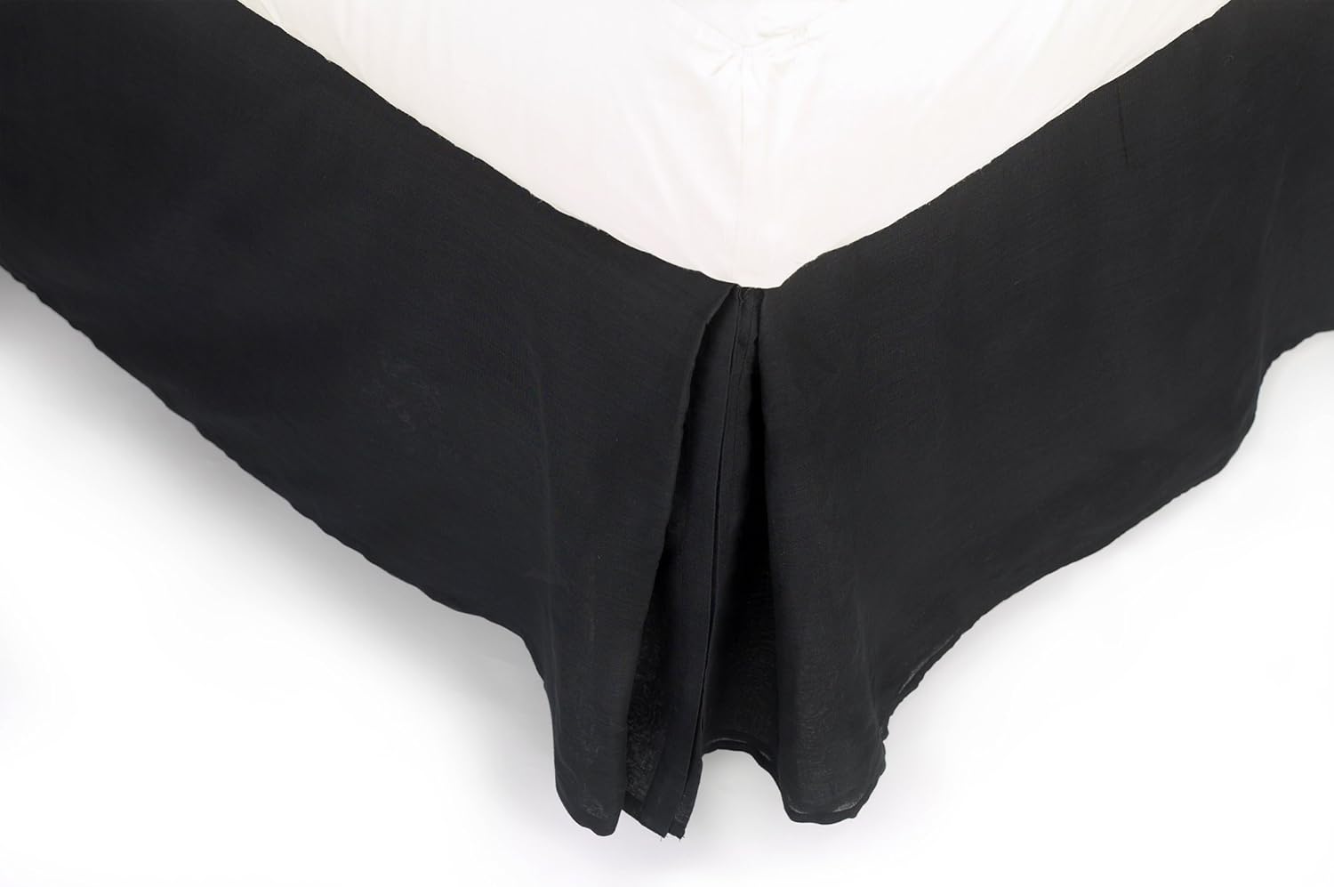 DKNY Edwardian Sheer Iridescent Sheer King Bed Skirt, Black