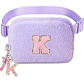 Birthday Gifts for Teenager Girls Kids - Personalized Belt Bag for Girls Women Fashion Waist Packs Trendy Travel Fanny Pack Crossbody Bags with with Initial Letter Patch Cute Stuff Purple K