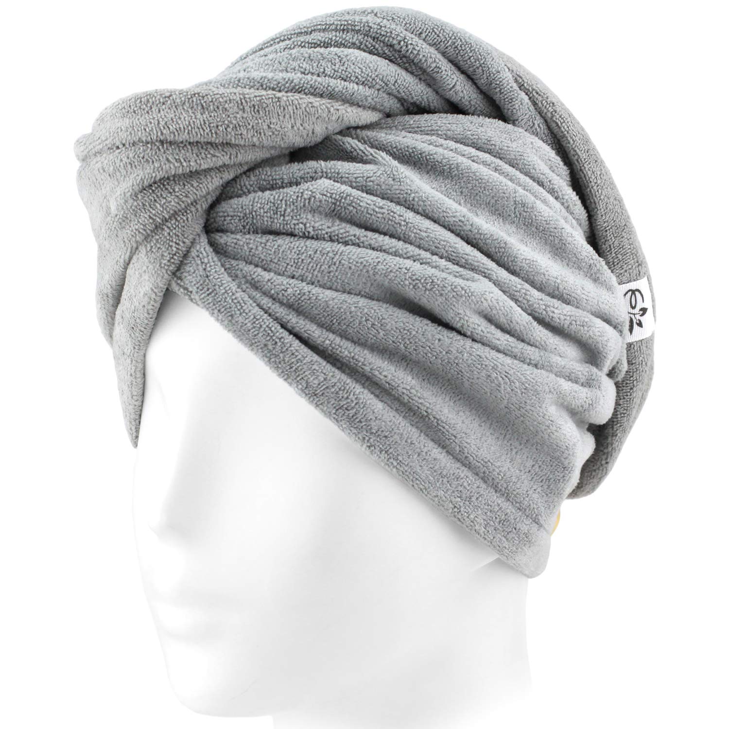 Evolatree Microfiber Hair Towel Wrap - Quick Magic Hair Dry Hat - Anti Frizz Products for Curly Hair Drying Towels - Neutral Gray : Beauty