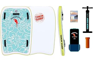 TANDM Surf Margaritaville Inflatable Tandem Bodyboard, Highly Durable Versatile - As Seen On Shark Tank – for 2 Riders - Accessories Included, Carrying Case, Pump and Maintenance Kit