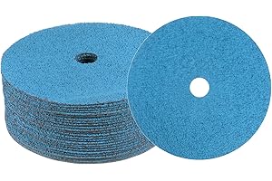 HARFINGTON 25PCS Zirconia Resin Fiber Grinding and Sanding Discs 7" x 7/8" 24 Grit Fiber Abrasive Discs for Grinding Polishin