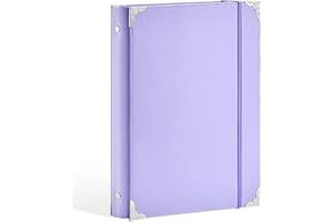 Ovesmusl PU Leather 3 Ring Binder Fits 8.5"x11" Letter Size Paper, 1 Inch Round Ring Binder Holds 200 Sheets, Notepad Paper C