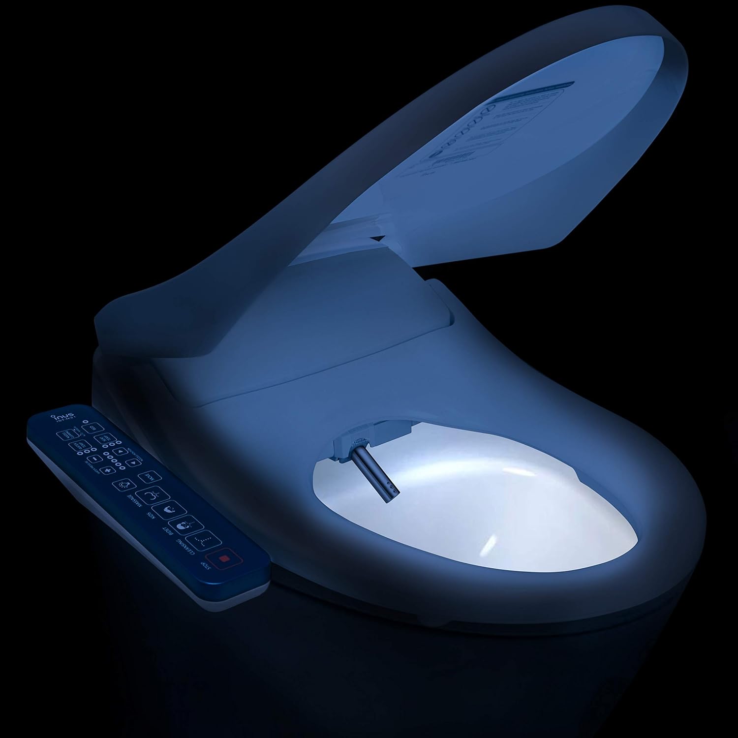 Inus Light Mode Indicator Elongated Bidet Toilet Seat with Heated
