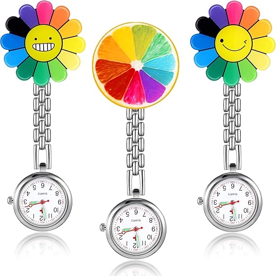 3 Pieces Sunflower Nurse Fob Watch Hanging Doctor Pocket Watch With Fixed Clip Pin Brooch For Women Doctor Nurse Paramedic Amazon Co Uk Watches