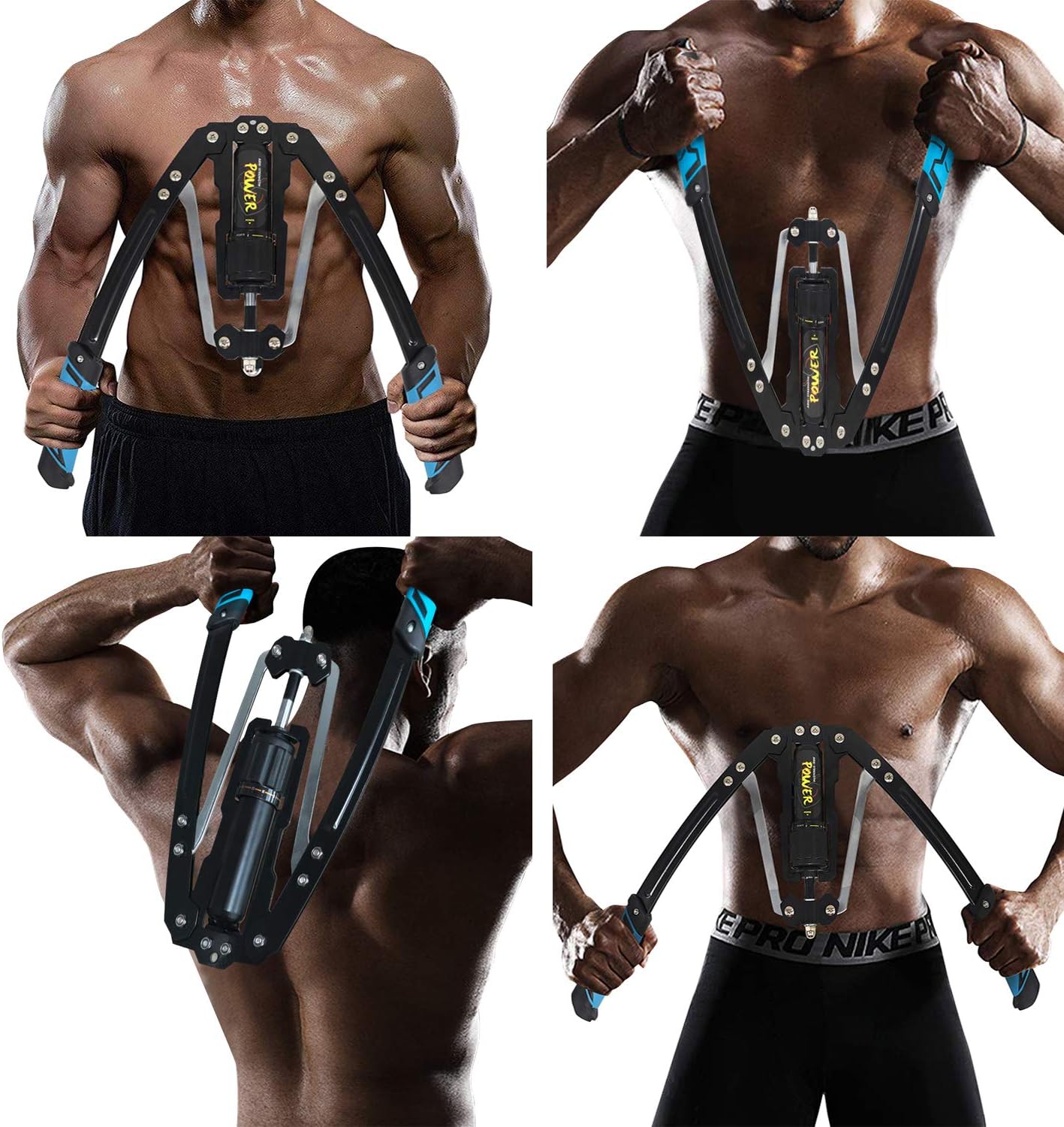 Adjustable Hydraulic Power Twister Arm Exerciser 22-440lbs Home Chest Expander Muscle Shoulder Training Fitness Equipment Arm Enhanced Exercise Strengthener Grip Bar Abdominal Builder (Blue) : Sports & Outdoors