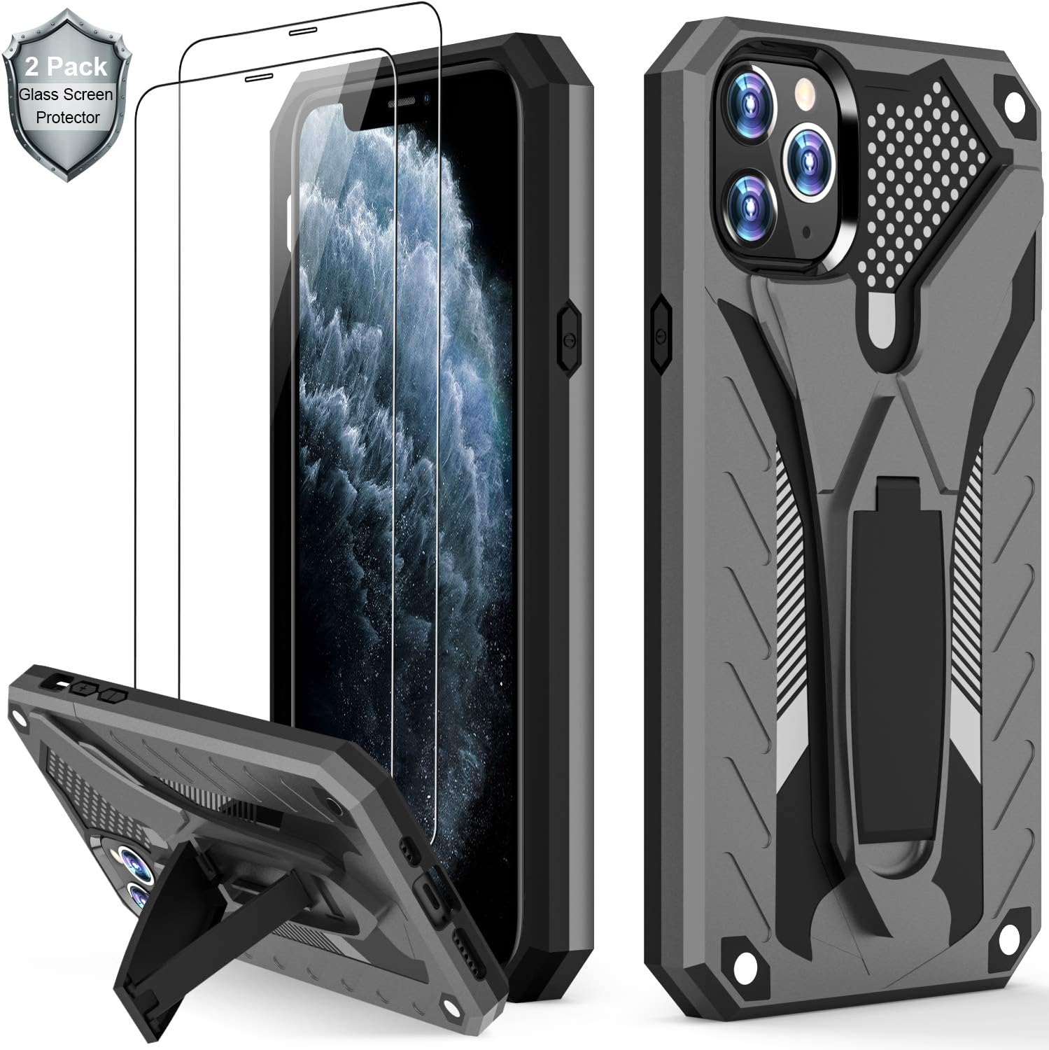 LUMARKE iPhone 11 Case with Tempered Glass Screen Protector