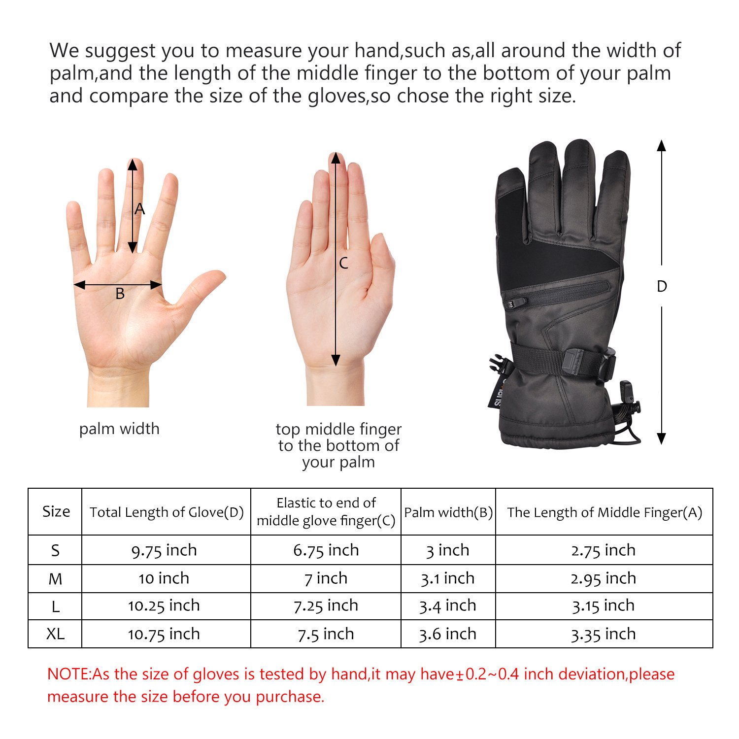 Womens Winter Waterproof Ski Gloves The Warmest 3M Insulation Outdoor Windproof Snowboarding Mittens Pink