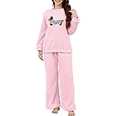 Gihuo Dachshund Pajamas for Women Warm Fleece Pjs Sets Fuzzy Loungewear Sleepwear