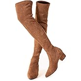N.N.G Women Over the Knee Boots Thigh High Suede Block Winter Low Above Flat Long OTK Comfort Pointed toe