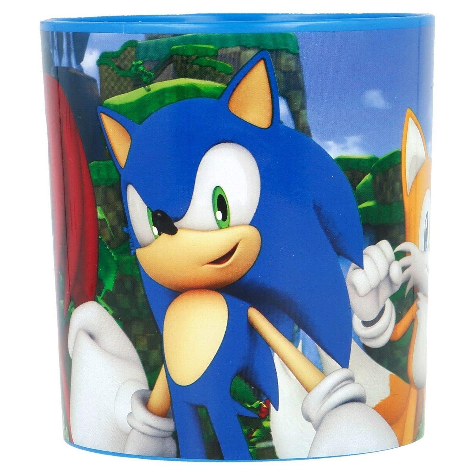 Kids Character Licence Mug 350ML Drinking Re-Usable Plastic Cup Microwave Safe (Sonic)