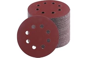 Vesagrin 100 Pcs 5 Inch Sanding Discs 400 Grit, Round Hook and Loop Sandpaper for Random Orbital Sander