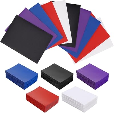 ViEinkaufen 500 Pcs Soft Card Sleeves 66 x 91 mm MTG Black White Red Purple Blue