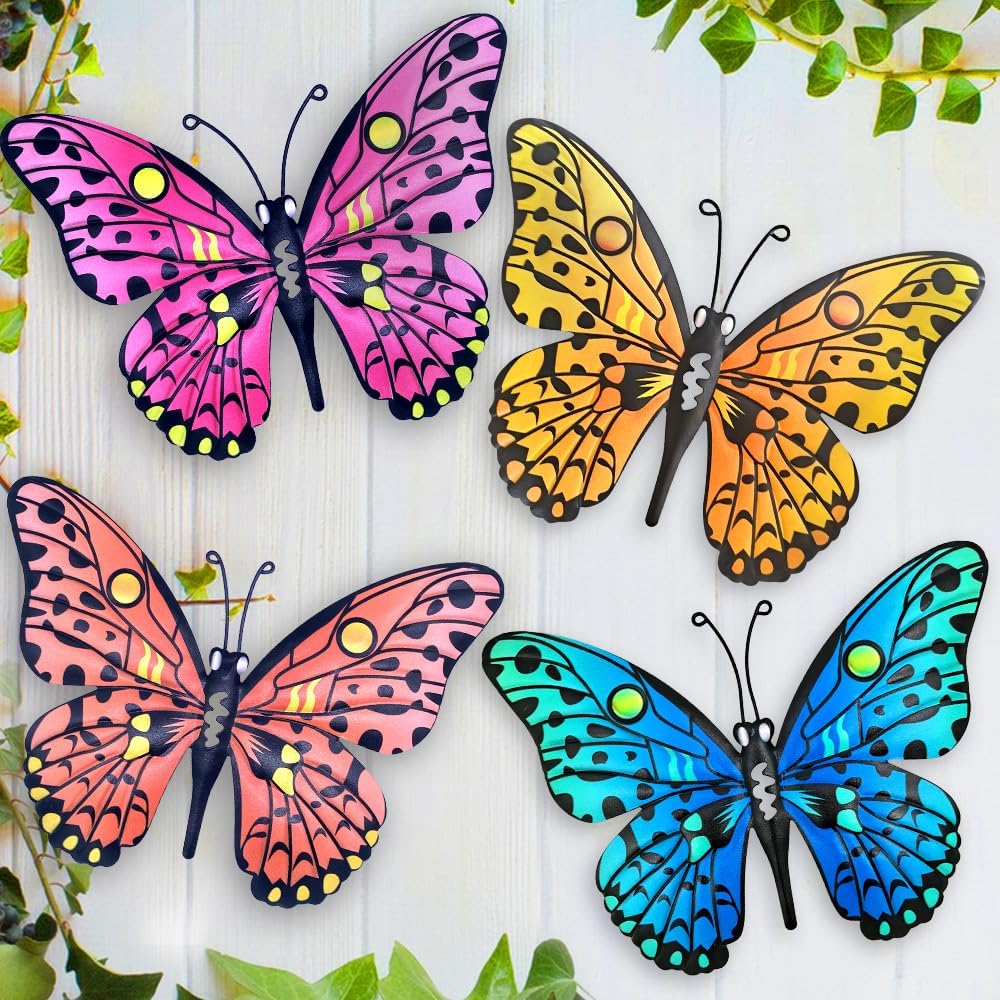 Plaques & Wall Art - Metal Butterfly Wall Decor - 9.5